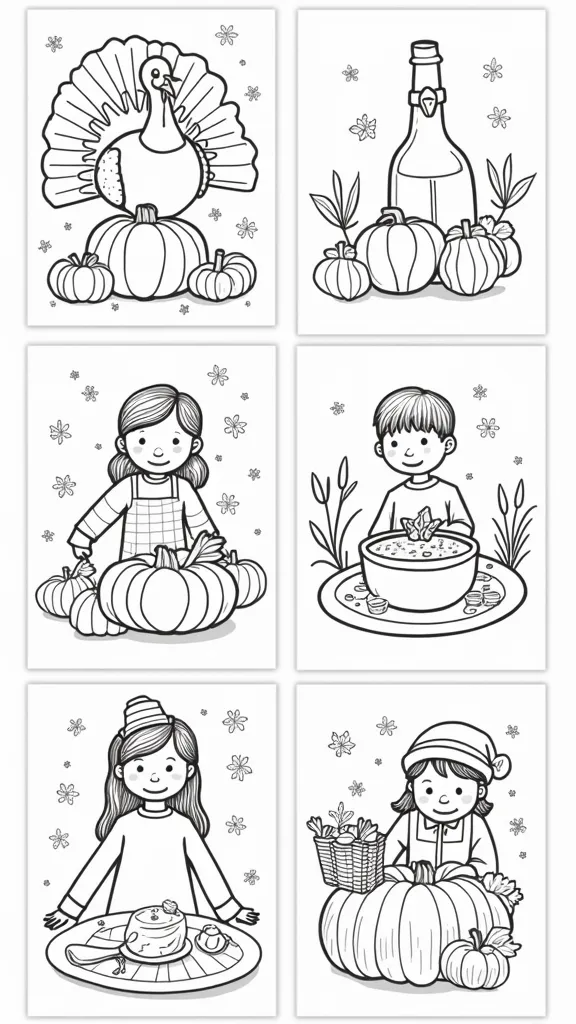 coloriages préscolaires pour Thanksgiving